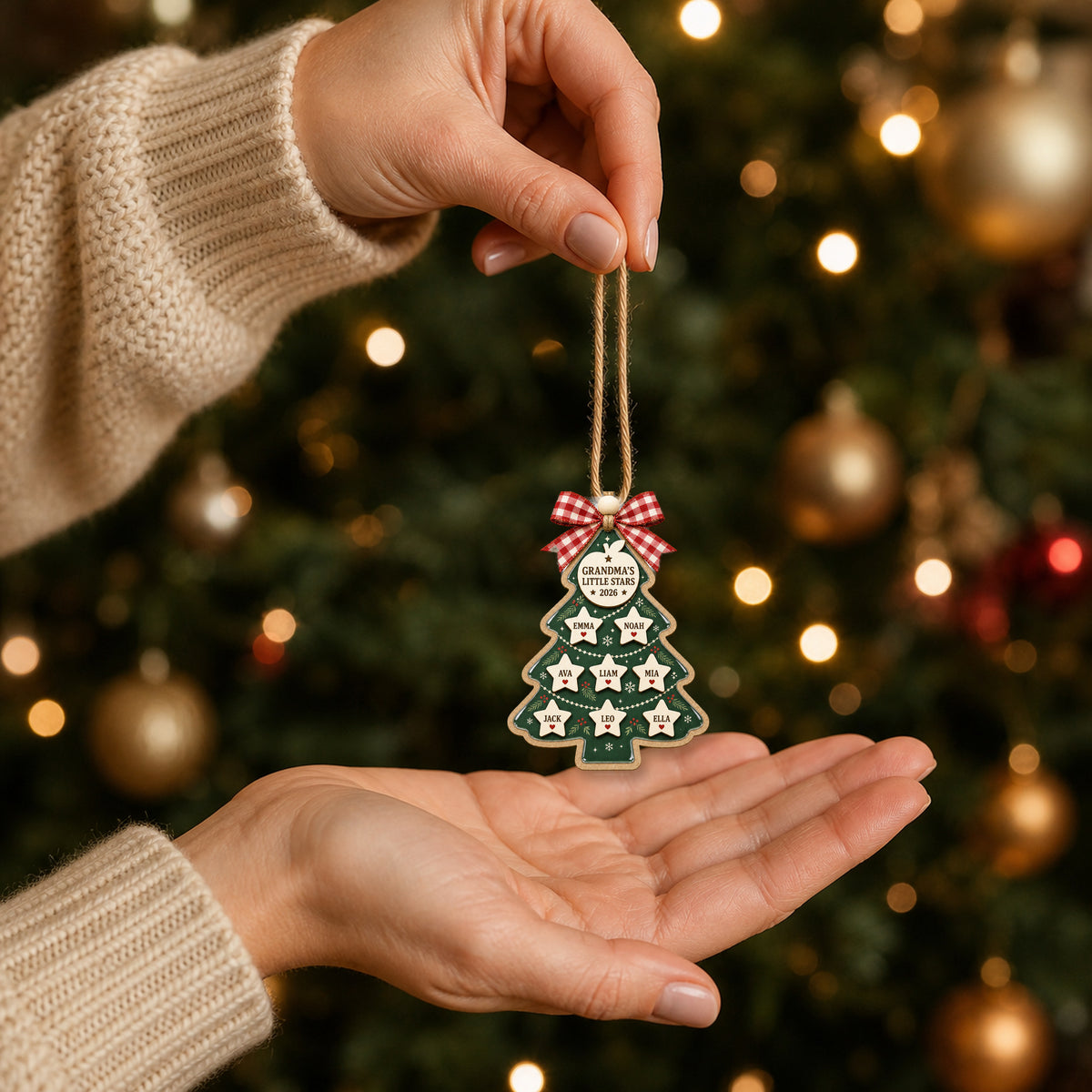 Personalized Grandma Christmas Tree Acrylic Ornament - Custom Names Keepsake - image 7