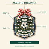 Personalized Soccer Classic Badge Acrylic Ornament - Custom Names Keepsake - image 2