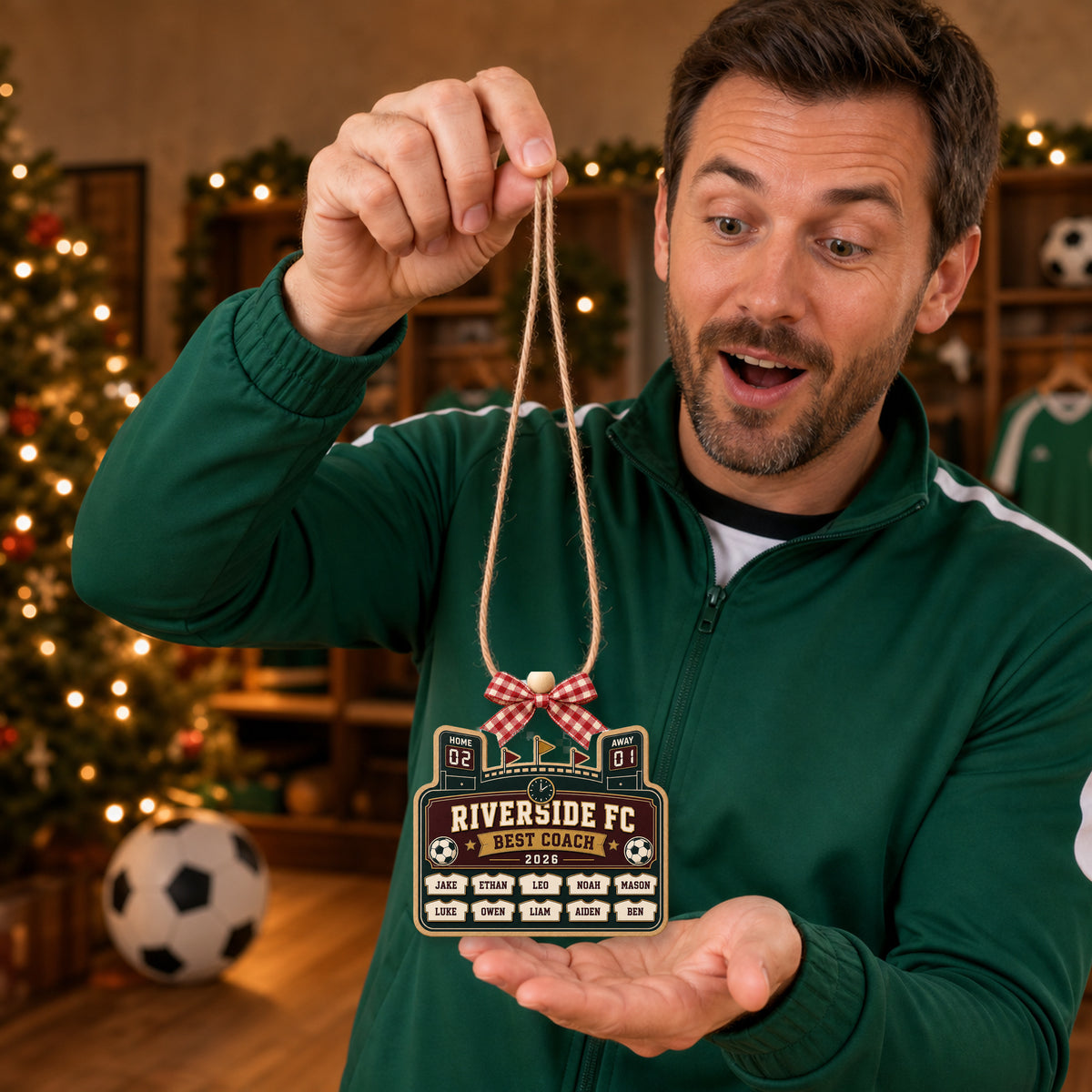 Personalized Soccer Scoreboard Acrylic Ornament - Custom Names Keepsake - image 4