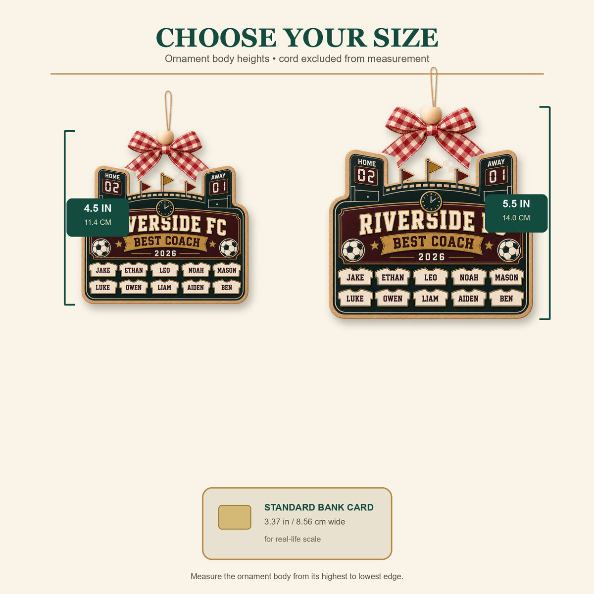 Personalized Soccer Scoreboard Acrylic Ornament - Custom Names Keepsake - image 9