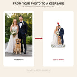 Personalized Bride Groom With Pet Photo Acrylic Ornament - Custom Couple Keepsake - image 3