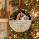 Personalized Love Map Coordinates Photo Acrylic Ornament - Custom Couple Keepsake - image 2
