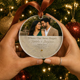 Personalized Love Map Coordinates Photo Acrylic Ornament - Custom Couple Keepsake - image 8