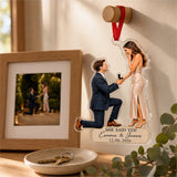 Personalized She Said Yes Proposal Cutout Photo Acrylic Ornament - Custom Couple Keepsake - image 6