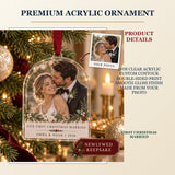 Personalized First Christmas Married Acrylic Ornament - Custom Photo Keepsake - image 2