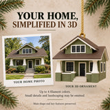 Personalized Craftsman Bungalow 3D Ornament - Custom Christmas Keepsake - image 4