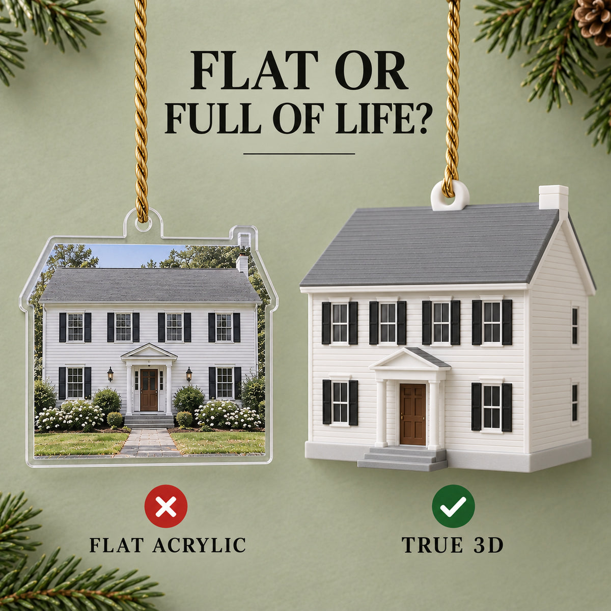 Personalized Colonial Revival 3D Ornament - Custom Christmas Keepsake - image 3