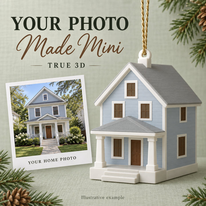 Personalized Coastal Cottage 3D Ornament - Custom Christmas Keepsake - image 1