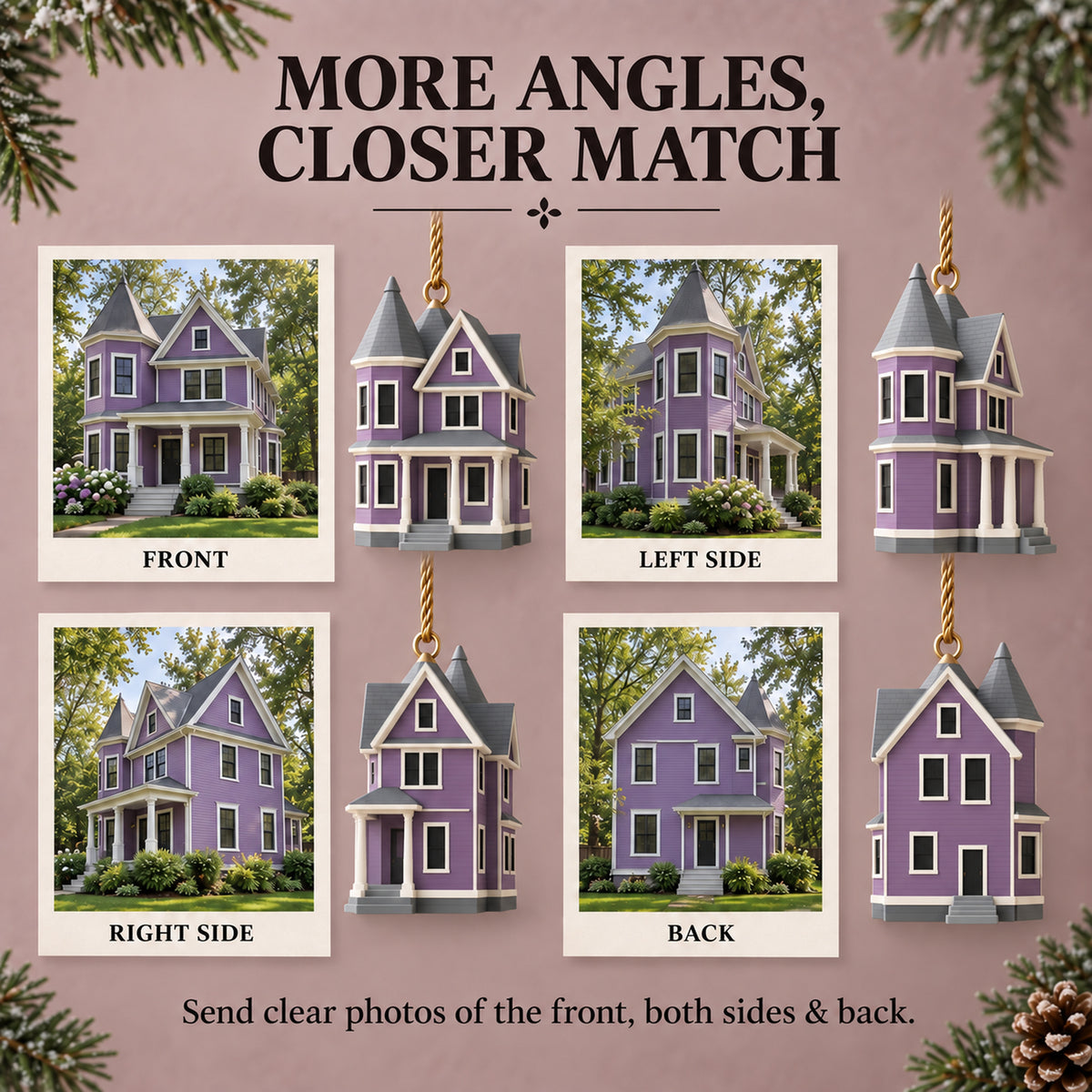 Personalized Simplified Victorian 3D Ornament - Custom Christmas Keepsake - image 2
