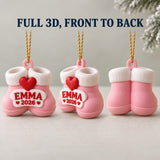 Personalized Baby's First Christmas Booties 3D Ornament - Custom Christmas Keepsake - image 2