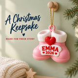 Personalized Baby's First Christmas Booties 3D Ornament - Custom Christmas Keepsake - image 9