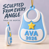 Personalized Baby's First Christmas Bib 3D Ornament - Custom Christmas Keepsake - image 4