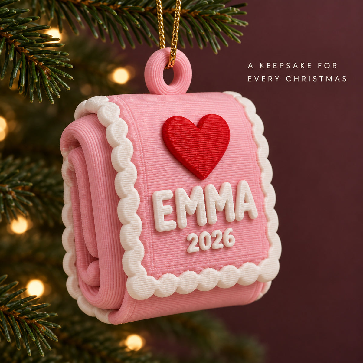 Personalized Baby's First Christmas Blanket 3D Ornament - Custom Christmas Keepsake - image 7