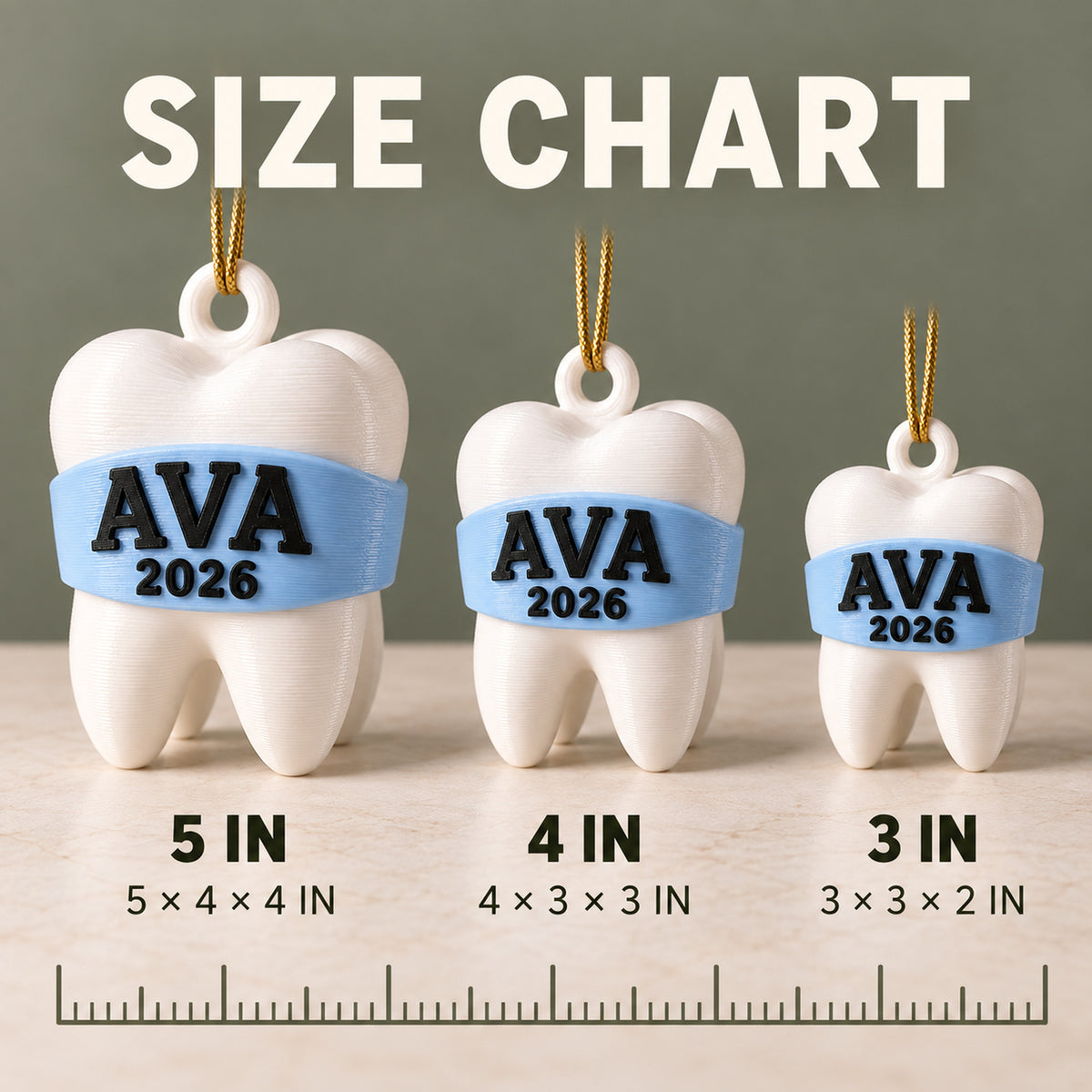 Personalized Baby's First Tooth No Face 3D Ornament - Custom Christmas Keepsake - image 5