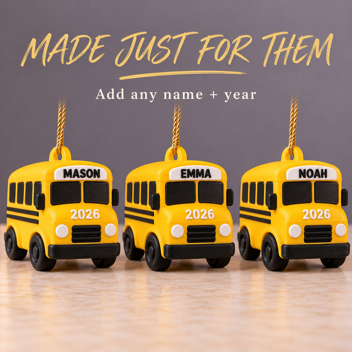 Personalized School Bus 3D Ornament - Custom Christmas Keepsake - image 6