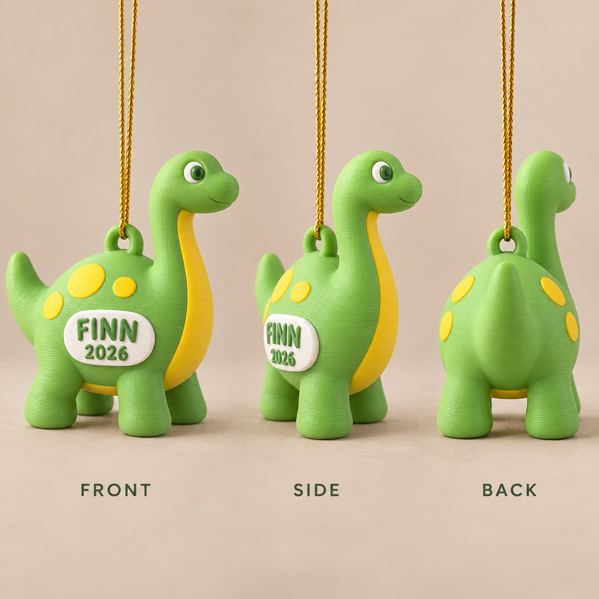 Personalized Dinosaur 3D Ornament - Custom Christmas Keepsake - image 2