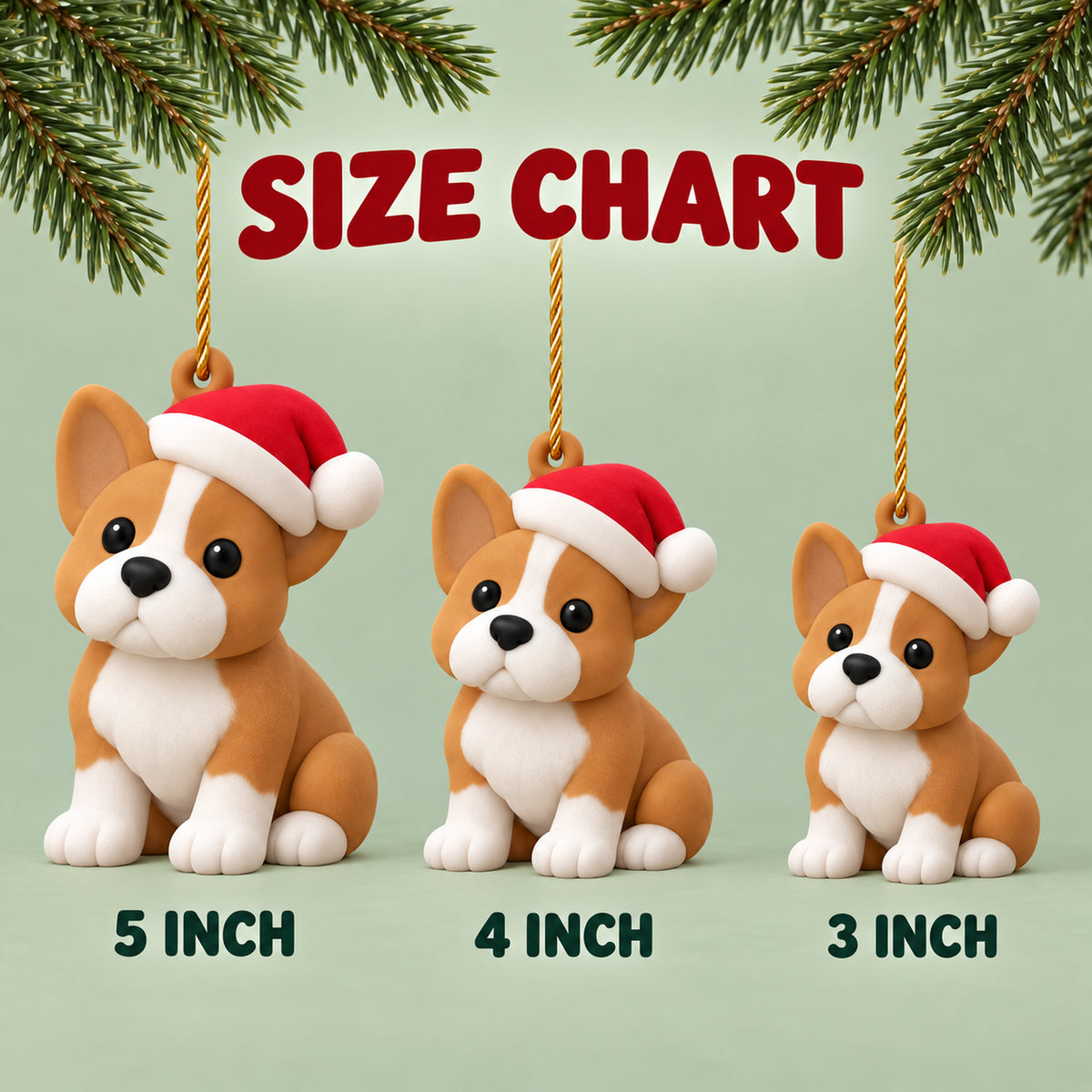 Personalized Santa Christmas Dogs 3D Ornament - Custom Christmas Keepsake - image 5