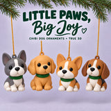Personalized Minimal Chibi Dogs 3D Ornament - Custom Christmas Keepsake - image 1
