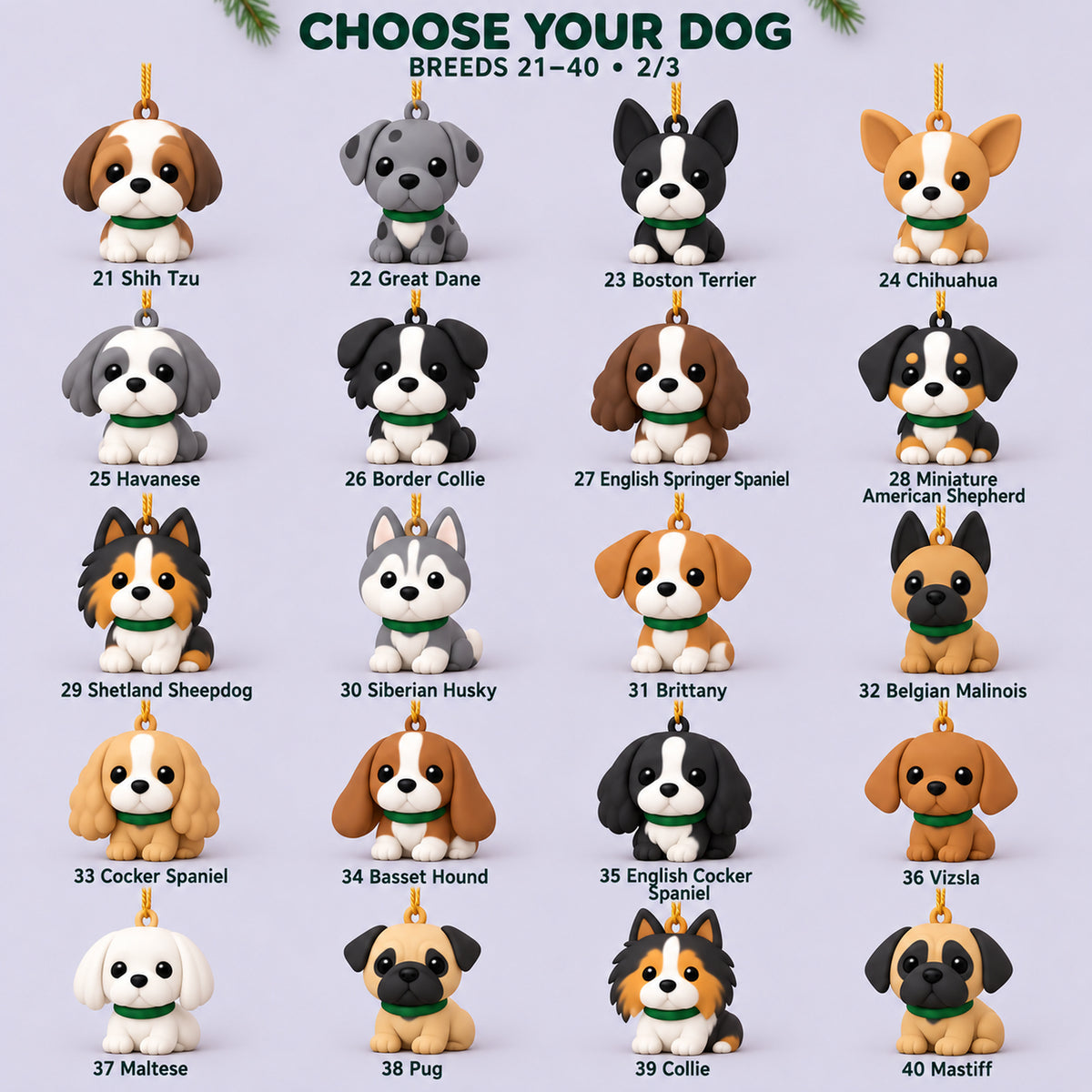 Personalized Minimal Chibi Dogs 3D Ornament - Custom Christmas Keepsake - image 10