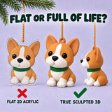 Personalized Minimal Chibi Dogs 3D Ornament - Custom Christmas Keepsake - image 3