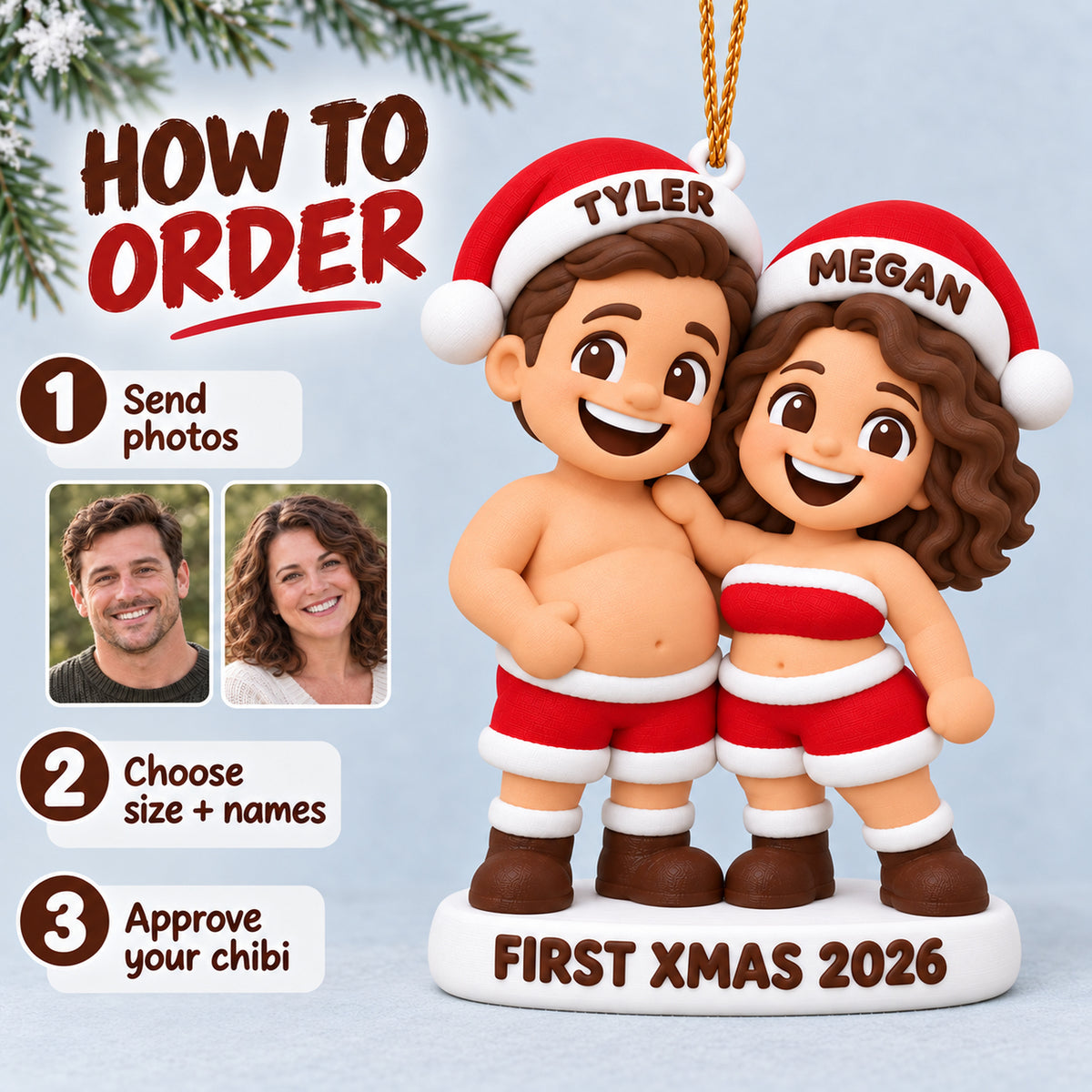 Personalized First Christmas 3D Ornament - Custom Christmas Keepsake - image 7