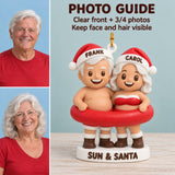 Personalized Beach Santa 3D Ornament - Custom Christmas Keepsake - image 2