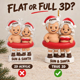 Personalized Beach Santa 3D Ornament - Custom Christmas Keepsake - image 3