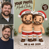 Personalized Mr And Mr 3D Ornament - Custom Christmas Keepsake - image 1