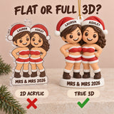 Personalized Mrs And Mrs 3D Ornament - Custom Christmas Keepsake - image 3