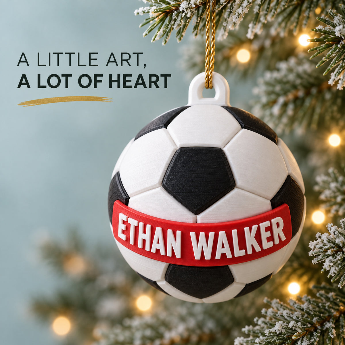 Personalized Soccer Ball 3D Ornament - Custom Christmas Keepsake - image 2