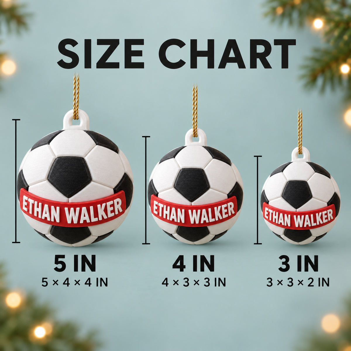 Personalized Soccer Ball 3D Ornament - Custom Christmas Keepsake - image 5