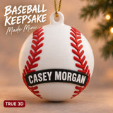 Personalized Baseball 3D Ornament - Custom Christmas Keepsake - image 1