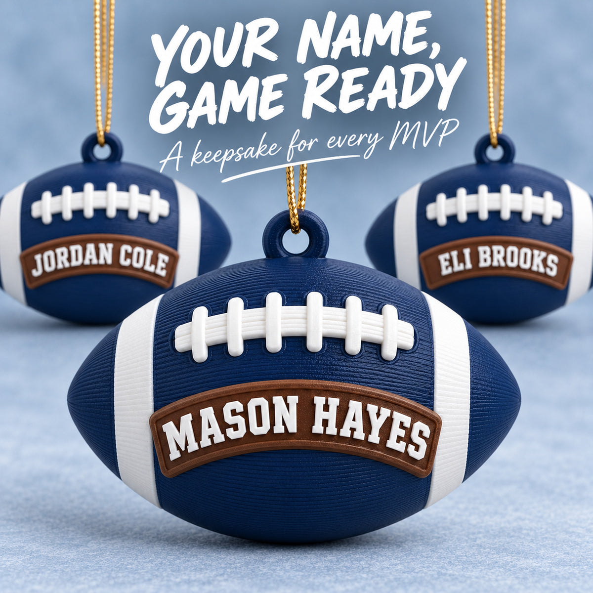 Personalized American Football 3D Ornament - Custom Christmas Keepsake - image 7