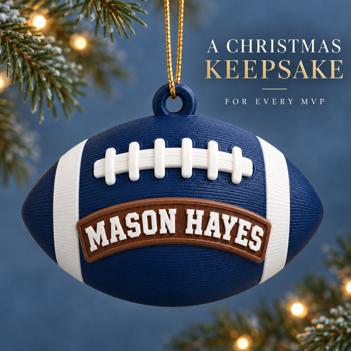 Personalized American Football 3D Ornament - Custom Christmas Keepsake - image 9