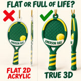 Personalized Tennis Racket 3D Ornament - Custom Christmas Keepsake - image 3