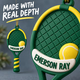 Personalized Tennis Racket 3D Ornament - Custom Christmas Keepsake - image 6
