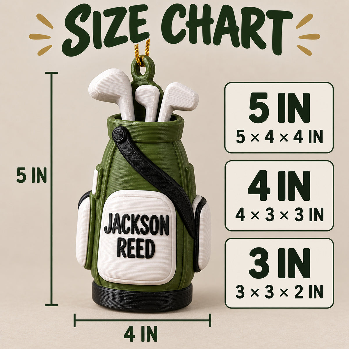 Personalized Golf Bag 3D Ornament - Custom Christmas Keepsake - image 5