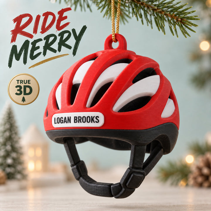 Personalized Bicycle Helmet 3D Ornament - Custom Christmas Keepsake - image 1