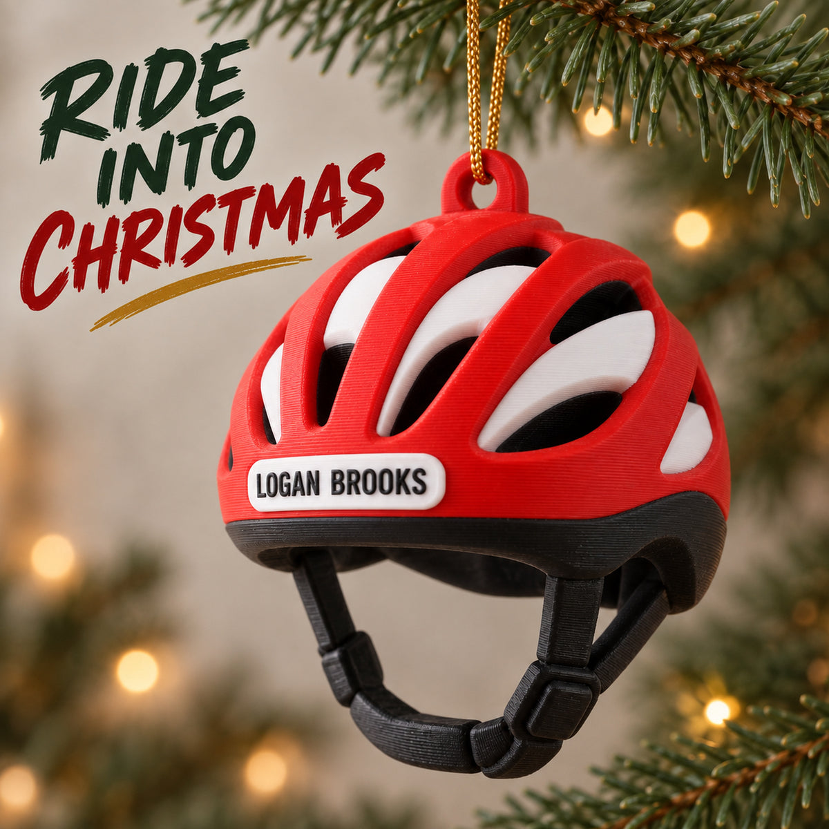 Personalized Bicycle Helmet 3D Ornament - Custom Christmas Keepsake - image 2