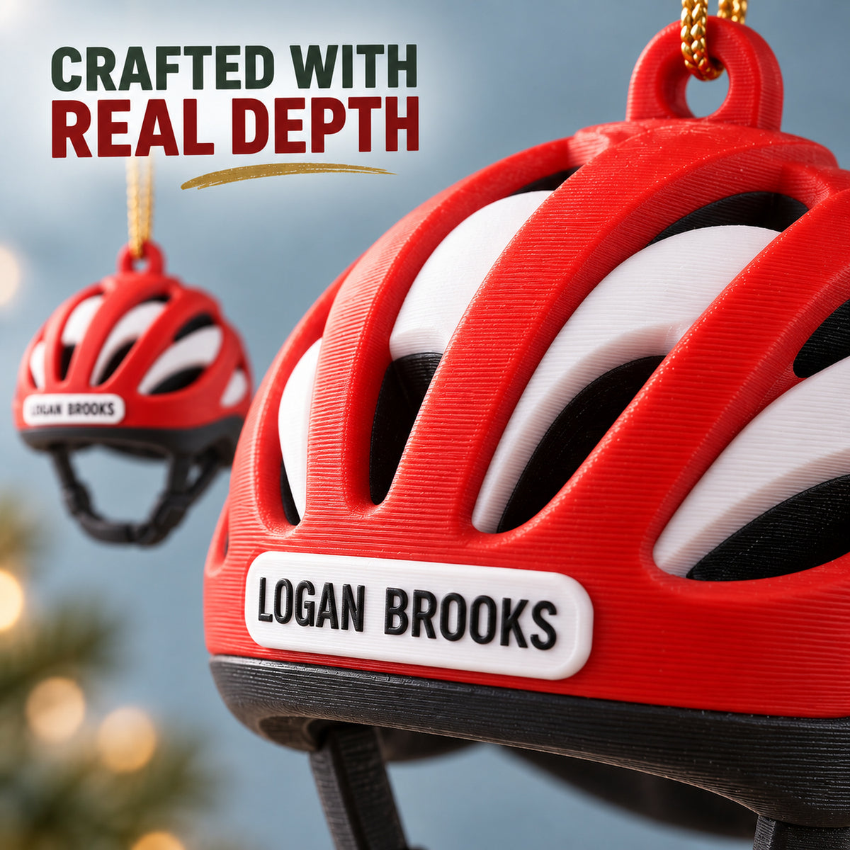 Personalized Bicycle Helmet 3D Ornament - Custom Christmas Keepsake - image 6
