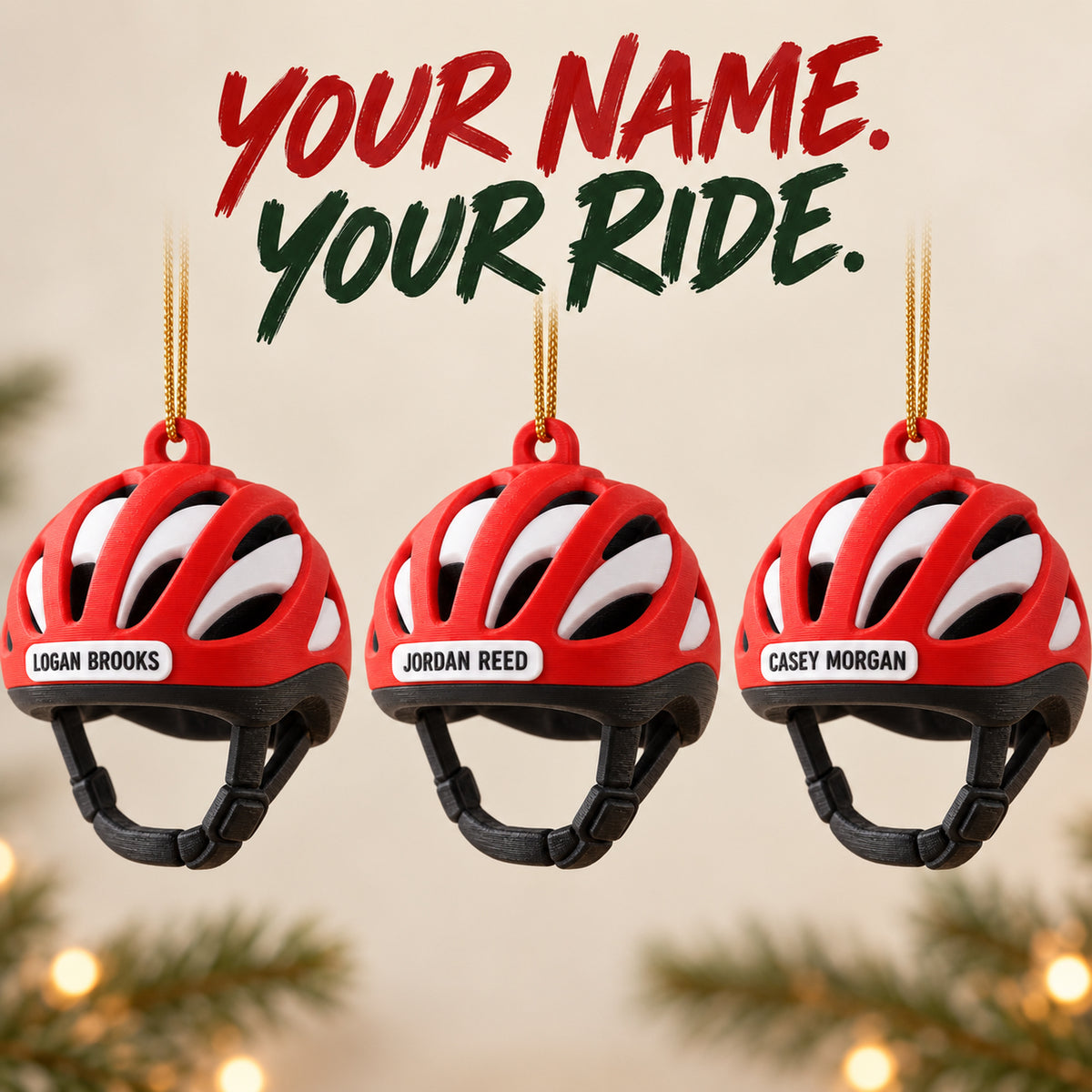 Personalized Bicycle Helmet 3D Ornament - Custom Christmas Keepsake - image 7