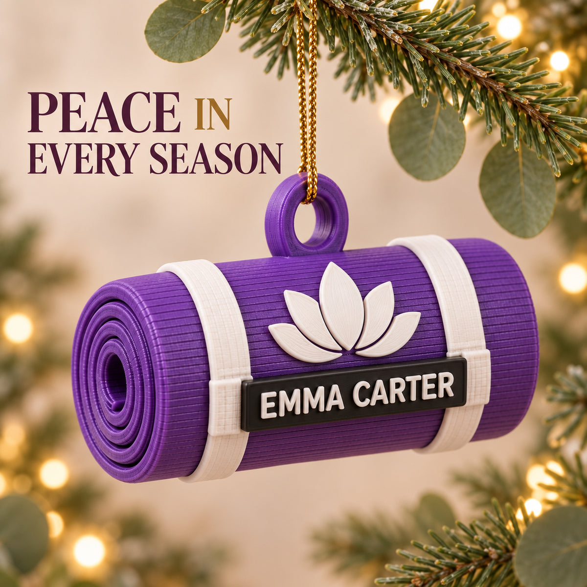 Personalized Yoga Mat 3D Ornament - Custom Christmas Keepsake - image 2