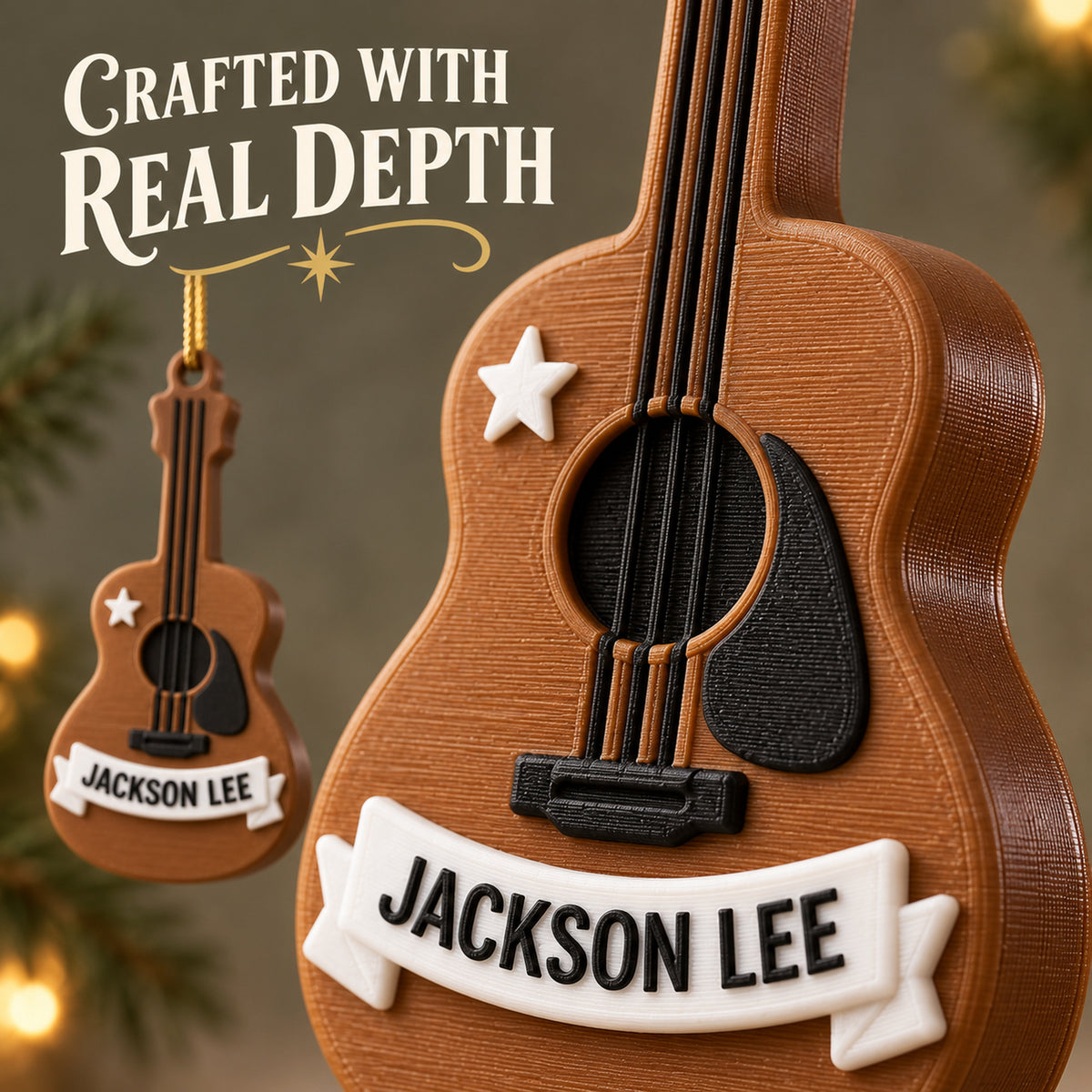 Personalized Guitar 3D Ornament - Custom Christmas Keepsake - image 6