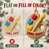 Personalized Artist Palette 3D Ornament - Custom Christmas Keepsake - image 3