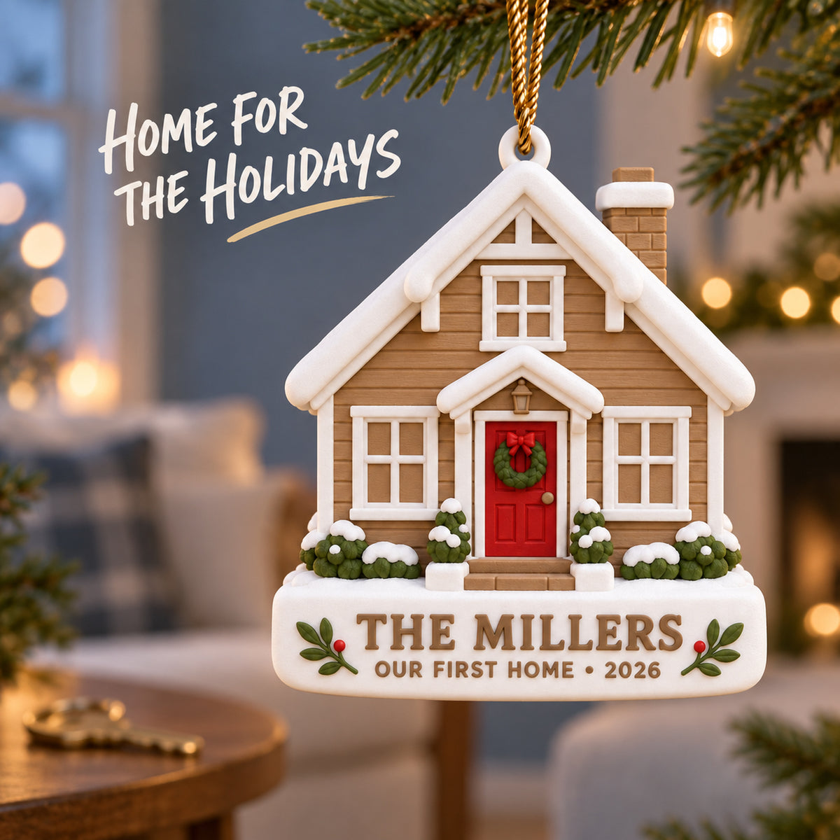 Personalized New Home House 3D Ornament - Custom Christmas Keepsake - image 2