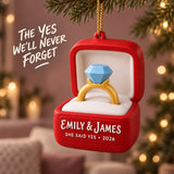 Personalized Engagement Ring Box 3D Ornament - Custom Christmas Keepsake - image 2