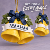 Personalized Wedding Bells 3D Ornament - Custom Christmas Keepsake - image 4