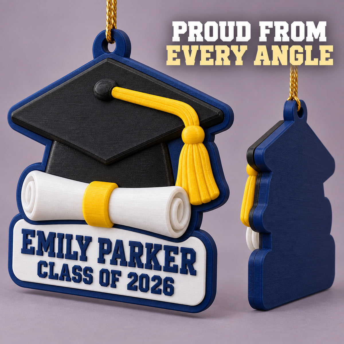Personalized Graduation Cap Diploma 3D Ornament - Custom Christmas Keepsake - image 4
