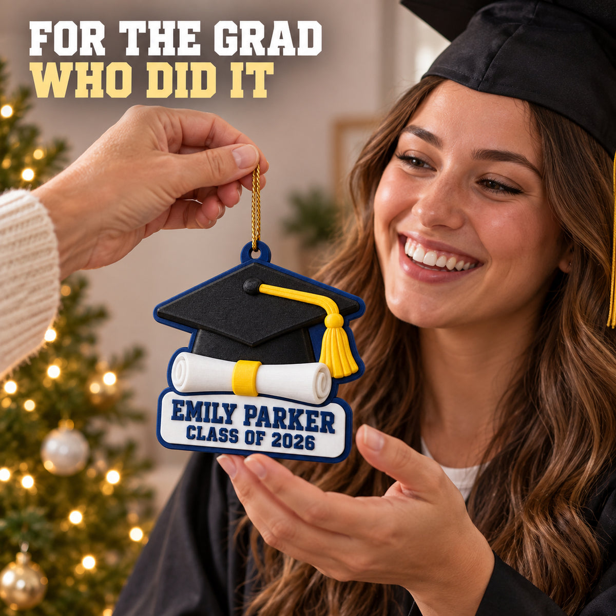 Personalized Graduation Cap Diploma 3D Ornament - Custom Christmas Keepsake - image 8