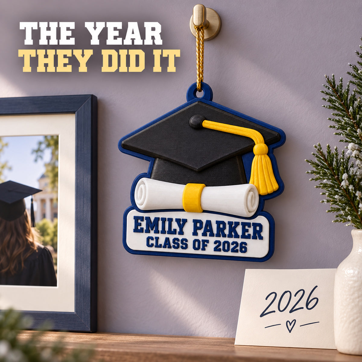 Personalized Graduation Cap Diploma 3D Ornament - Custom Christmas Keepsake - image 9